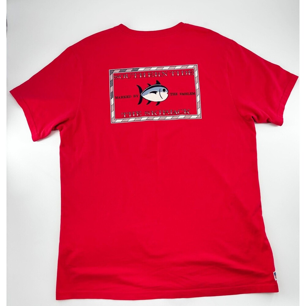 Southern Tide Men's Size Large Red "Original Skipjack" Short Sleeve Graphic Tee - Picture 8 of 8